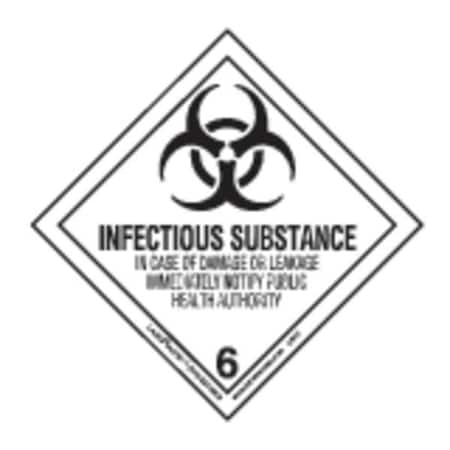 Infectious Substance Lbl, 100mmx100mm, 500 MPN:LR17