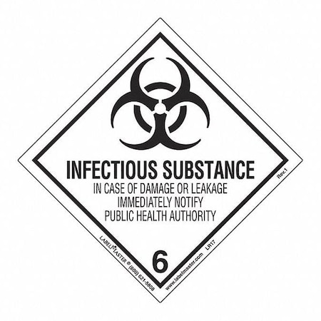 Infectious Substance Label, PK50 MPN:LR17S