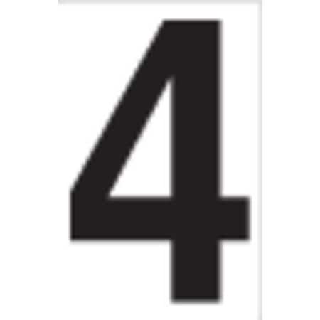NumberLabel, Vinyl, 2-3/8inH, 4-1/8inW, PK50 MPN:NUMBER4R