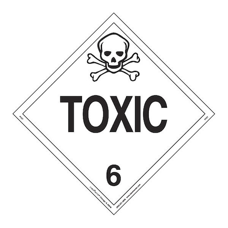 Toxic Placard, Worded, Vinyl, PK25 MPN:PV27