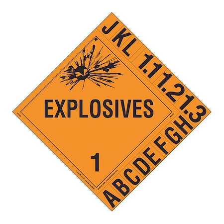 Explosive Class 1.1, 1.2, 1.3, PK25 MPN:PV32R
