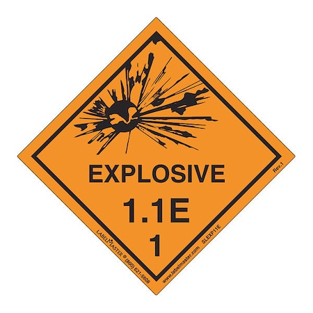 Explosive 1.1 E Label, Vinyl, PK500 MPN:SLEXP11E