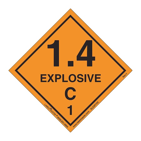 Explosive 1.4 C Label, Vinyl, PK500 MPN:SLEXP14C