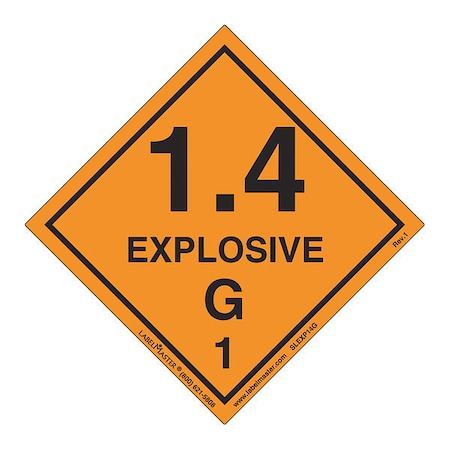 Explosive 1.4 G Label, Vinyl, PK25 MPN:SLEXP14GS