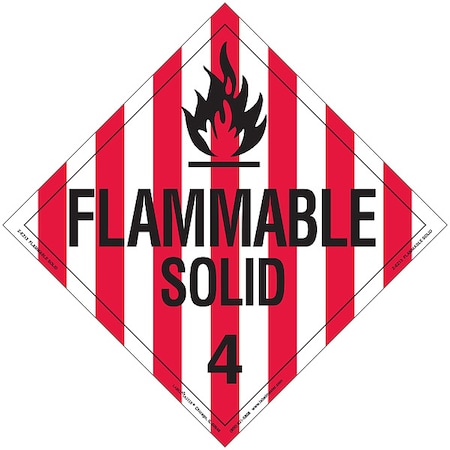 Flammable Liquid Placard, Flammable Solid, Vinyl, 25 PK MPN:Z-EZ13