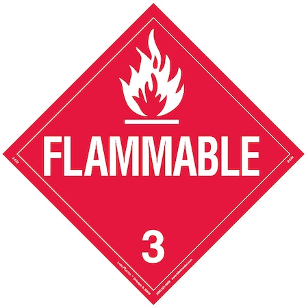 Flammable Liquid Placard, Flammable, Vinyl, 25 PK MPN:Z-EZ2