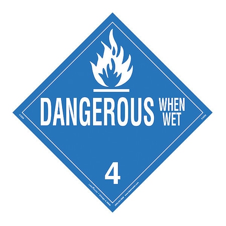 Dangerous When Wet Placard, Vinyl, PK25 MPN:Z-EZ23