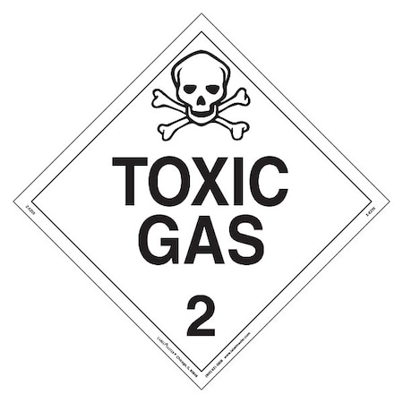 Toxic Gas Placard, Toxic Gas, Vinyl, 25 PK MPN:Z-EZ25
