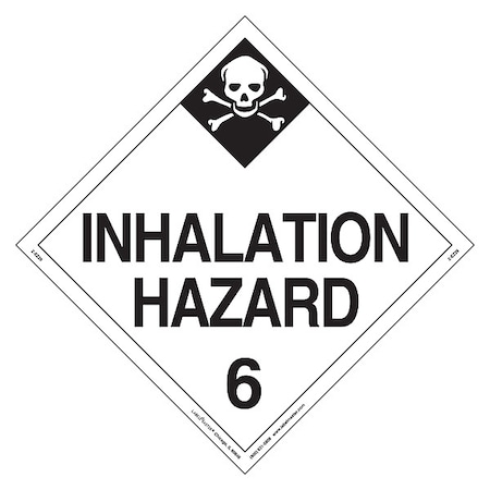 Inhalation Hazard Placard, Inhalation Hazard 6, Vinyl, 25 PK MPN:Z-EZ29