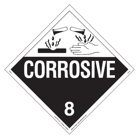 Corrosive Placard, Corrosive, Vinyl, 25 PK MPN:Z-EZ4