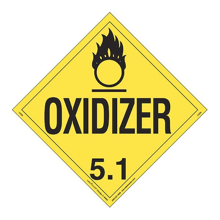 Oxidizer Placard, Worded, E-Z, PK25 MPN:Z-EZ6