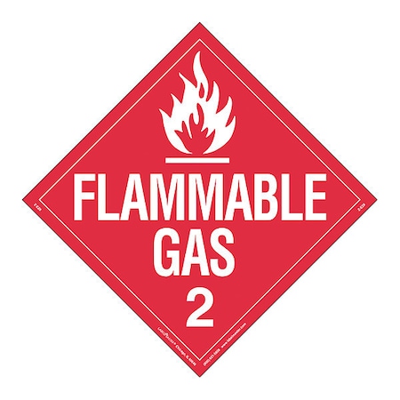 Flammable Gas Placard, Worded, PK25 MPN:Z-EZ8