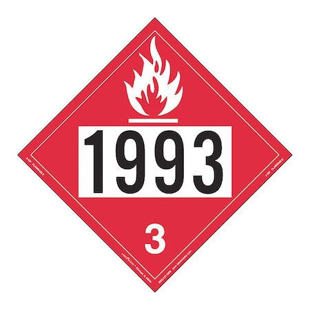 Flammable Liquid Placard, 1993, PK25 MPN:Z-IDF
