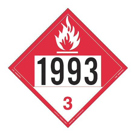 Combustible Liquid Placard, UN, PK25 MPN:Z-IDM