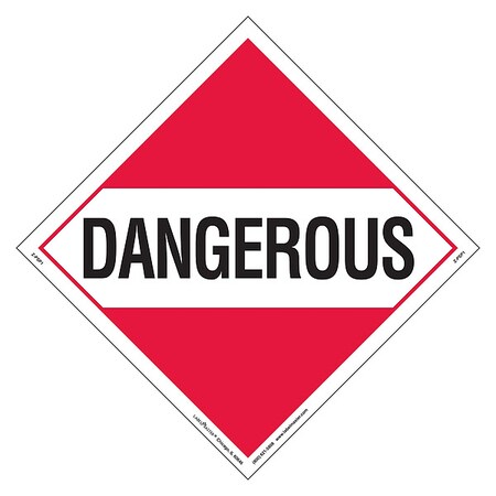 Dangerous Placard, Dangerous, Vinyl, 25 PK MPN:Z-PSP1