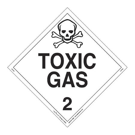 Toxic Gas Placard, Worded, PK25 MPN:Z-PV25