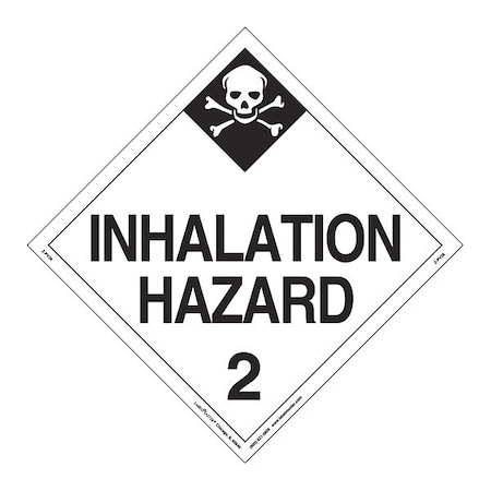 Inhalation Hazard 2 Placard, PK25 MPN:Z-PV28