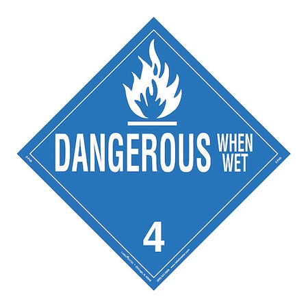 Dangerous When Wet Placard, PK25 MPN:Z-PVD