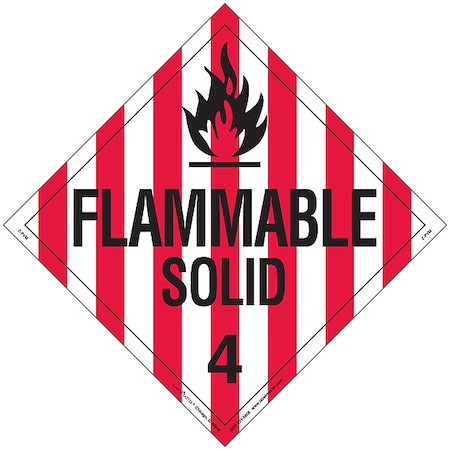 Flammable Solid Placard, Flammable Solid, Vinyl, 25 PK MPN:Z-PVM