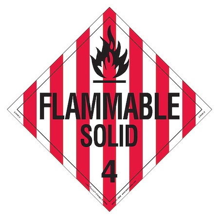 Flammable Solid Placard, Flammable Solid, Vinyl, 25 PK MPN:Z-RVW13