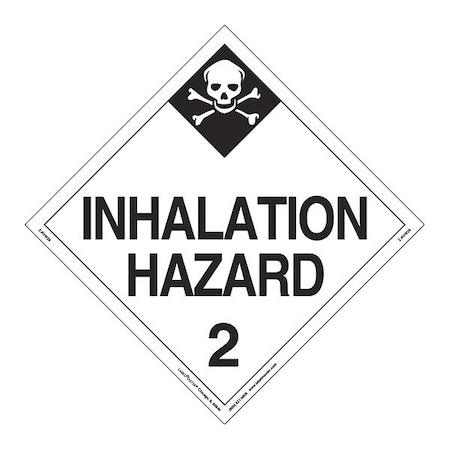 Inhalation Hazard 2 Placard, Vinyl, PK25 MPN:Z-RVW28