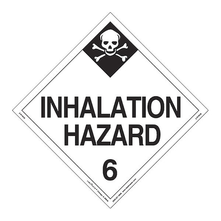 Inhalation Hazard Placard, Vinyl, PK25 MPN:Z-RVW29