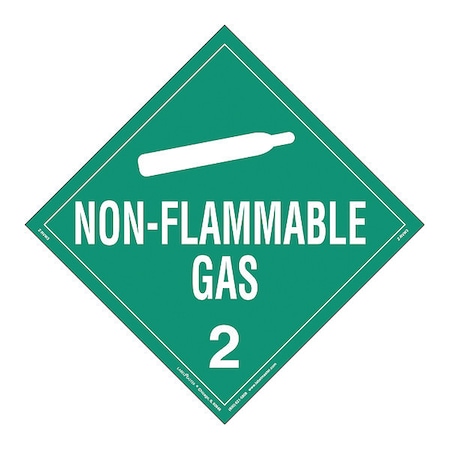 Non-Flammable Gas Placard, Vinyl, PK25 MPN:Z-RVW3