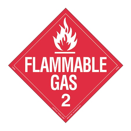 Flammable Gas Placard, Worded, PK25 MPN:Z-RVW8