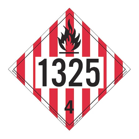 Flammable Solid Placard, 1325, PK25 MPN:ZEZ131325