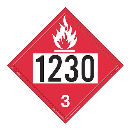 Flammable Liquid Placard 1230, PK25 MPN:ZEZ21230