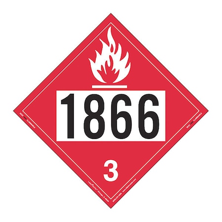 Flammable Liquid Placard 1866, PK25 MPN:ZEZ21866