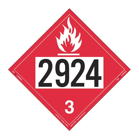 FlammableLiquidPlacard, PK25 MPN:ZEZ22924