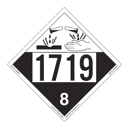 CorrosivePlacard, CorrosiveUN1719, PK25 MPN:ZEZ41719