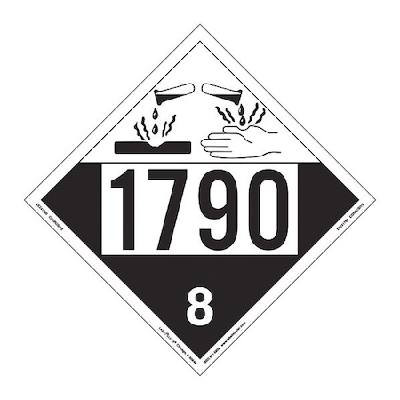 CorrosivePlacard, CorrosiveUN1790, PK25 MPN:ZEZ41790
