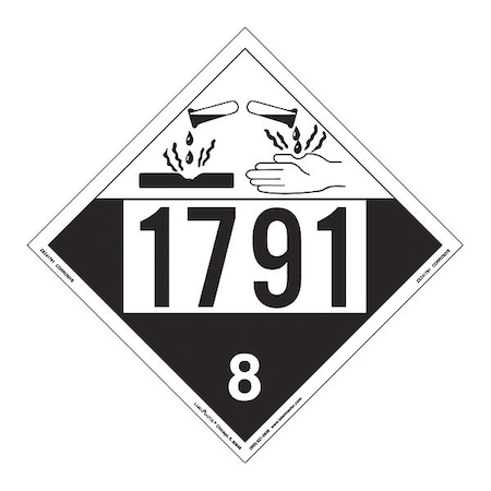 CorrosivePlacard, CorrosiveUN1791, PK25 MPN:ZEZ41791