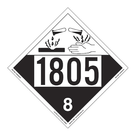 Corrosive Placard, UN 1805, PK25 MPN:ZEZ41805