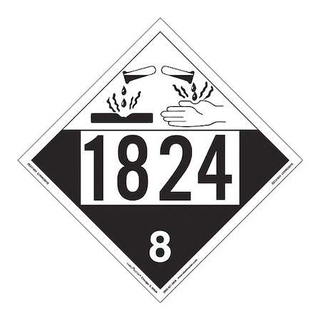Corrosive Placard, UN 1824, PK25 MPN:ZEZ41824