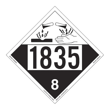 Corrosive Placard, UN 1835, PK25 MPN:ZEZ41835
