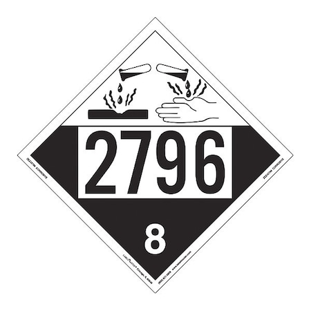CorrosivePlacard, CorrosiveUN2796, PK25 MPN:ZEZ42796