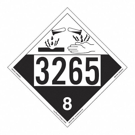 Corrosive Placard, UN 3265, PK25 MPN:ZEZ43265