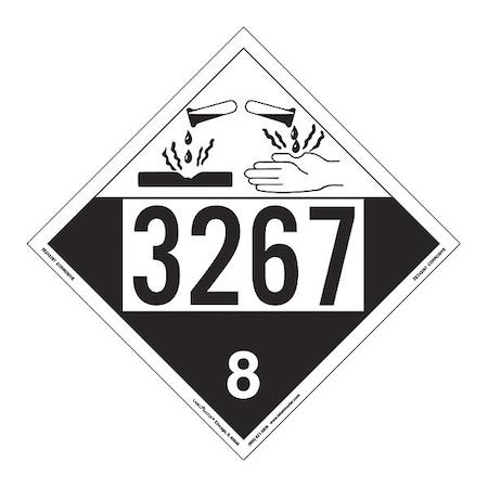 Corrosive Placard, UN 3267, PK25 MPN:ZEZ43267