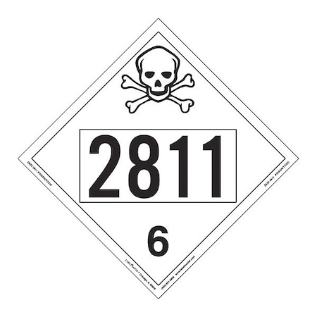 Toxic/Poison Placard, UN 2811, PK25 MPN:ZEZ52811