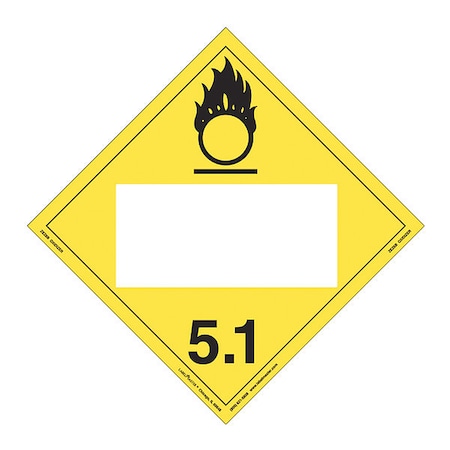 Oxidizer Placard, Blank, E-Z R, PK25 MPN:ZEZ6B