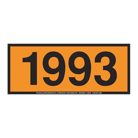 UN1993 Orange Panel, Permanent, PK25 MPN:ZOPP1993