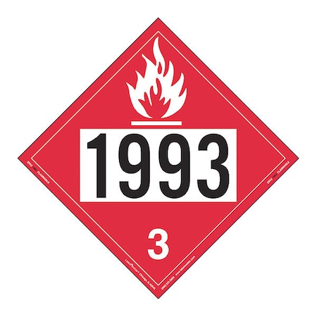 Flammable Liquid Placard, 1993, PK25 MPN:ZRV21993