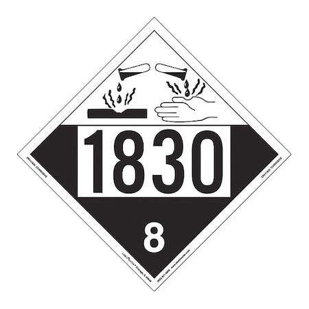 Corrosive Placard, UN 1830, PK25 MPN:ZRV41830
