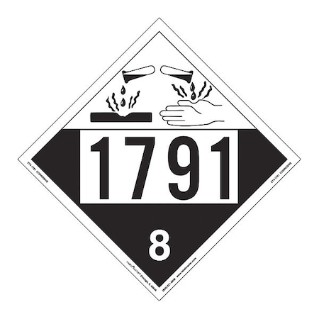 CorrosivePlacard, CorrosiveUN1791, PK25 MPN:ZT4-1791