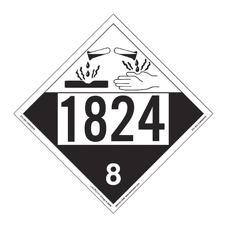 CorrosivePlacard, CorrosiveUN1824, PK25 MPN:ZT4-1824