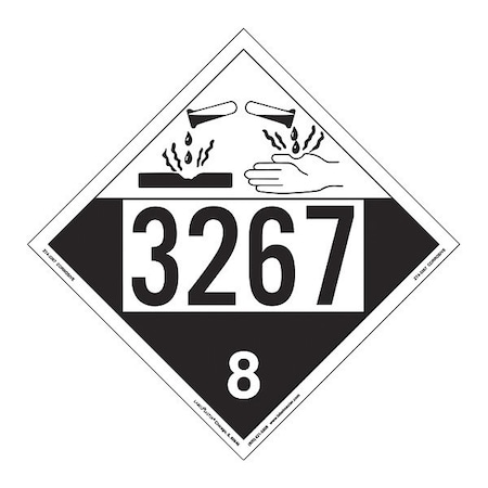 Corrosive Placard, UN 3267, PK25 MPN:ZT4-3267