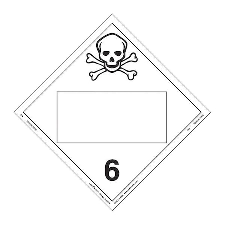 Toxic Placard, Blank, Tagboard, PK25 MPN:ZT5
